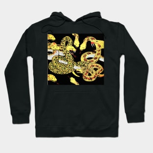 World of Pitons and Yellow Coiled Snakes Hoodie